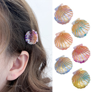 Mini pinces à cheveux en acrylique en forme <span class=keywords><strong>de</strong></span> coquillage RTS-2, pinces à cheveux en forme <span class=keywords><strong>de</strong></span> coquillage pour l'été, la plage, les vacances, petites pinces décoratives pour cheveux - Product Image 2