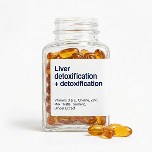 Complément <span class=keywords><strong>D</strong></span>étoxifiant pour le Foie, Chardon-Marie Curcuma, <span class=keywords><strong>Vitamine</strong></span> <span class=keywords><strong>D</strong></span>, Complément <span class=keywords><strong>D</strong></span>étoxifiant Double pour le Foie, avec Choline et <span class=keywords><strong>Vitamine</strong></span> E - Product Image 1