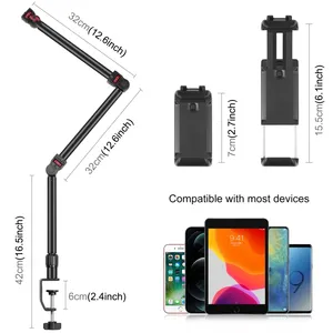 Nieuwe Aankomst Puluz Overhead Camera Mount C-Klem Duurzame Bureauhouder (Zwart) Met Drietraps Afneembare Aanpassing