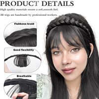 Dailmei Top qualité bandeau frange perruque mode armure femmes filles bandeau cheveux accessoires noir mode aspect naturel frange perruque
