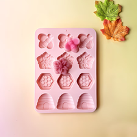 Moule à gâteau en silicone personnalisable Candyer en forme d'abeille et de fleur, antiadhésif, sans BPA, pour mousse et décoration