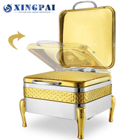 Chauffe-Plats Électrique de Luxe en Acier Inoxydable 6 Litres XINGPAI, Fourniture Directe Usine, Plats de Présentation Dorés pour Traiteur