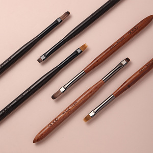 Nuevo Set de 6 Pinceles de Manicura con Mango de Sándalo, Cortos, Redondos y Cuadrados, para Base, Gel UV, Diseño de <span class=keywords><strong>Uñas</strong></span> Largas y Degradados - Product Image 3