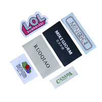 Étiquette d'étiquettes imprimées en coton biologique à pli d'extrémité T-shirt personnalisé Logo privé Étiquette tissée en tissu écologique pour vêtements