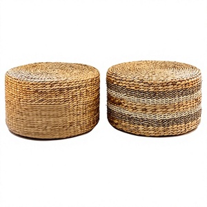 Otomana de Jacinto de Agua de Vietnam, Material de Fibra Vegetal Natural para Asiento Adicional, Reposapiés, Decoración de Mesa de Centro y Estilismo del Hogar - Product Image 1