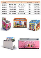 Congelador Comercial con Puerta de Vidrio Deslizante para Exhibición de Helados, Equipo de Refrigeración con Certificación ETL