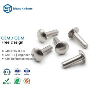 Rivets pleins en acier inoxydable de 1,5 mm, têtes personnalisées, plage de préhension 100-300, finition lisse, classe 10, norme DIN, certifiés CE, de précision - Product Image 1