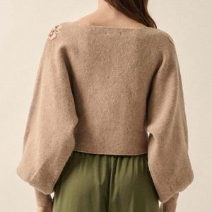 Maglione Primaverile/Autunnale <span class=keywords><strong>con</strong></span> <span class=keywords><strong>Scollo</strong></span> <span class=keywords><strong>a</strong></span> <span class=keywords><strong>Barca</strong></span>, Motivi Floreali, Maniche <span class=keywords><strong>a</strong></span> Lanterna in Mohair, Lavorato <span class=keywords><strong>a</strong></span> <span class=keywords><strong>Maglia</strong></span> per Donna - Product Image 3