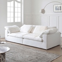 Canapé nuage moderne à rangées droites, canapé modulaire en tissu avec éponge haute densité pour un confort ultime, emballé sous vide