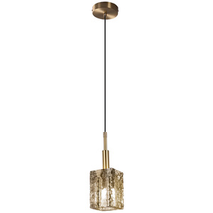 Luminaire suspendu en cristal postmoderne à ondulations d'eau en cuivre massif de luxe, design unique et créatif pour hôtel, chambre principale - Product Image 2