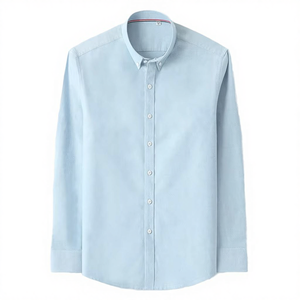 Chemise décontractée pour homme, coupe classique, 100% coton, anti-rides, en sergé teint, à manches longues, style printemps, pour affaires, personnalisable OEM - Product Image 2