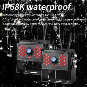 צג 7 אינץ' 1080P אלחוטי Plug & Play מצלמת גיבוי HD עמידה למים עם ראיית לילה להקלטה עבור קרוואן/קמפר/אוטוקרוואן (2 מצלמות) - Product Image 5