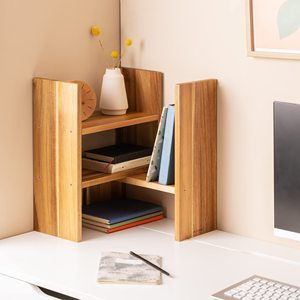 ชั้นวางของอะคาเซียสำหรับโต๊ะทำงานแบบขายส่ง, ชั้นวางของตั้งโต๊ะไม้, ชั้นวางของอะคาเซียสำหรับจัดระเบียบโต๊ะทำงาน - Product Image 3