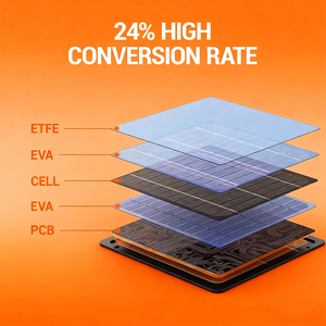 ALECTER Cargador Solar Monocristalino Plegable de 10W, 24% de Alta Conversión, Salida USB Dual, Panel Solar Ligero para Acampar al Aire Libre - Product Image 4