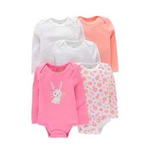 5-piece-set bebek tulum yenidoğan giysileri uzun kollu kısa Bodysuits bebek giysileri pamuk bebek Romper