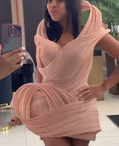 Impresionantes <span class=keywords><strong>Vestidos</strong></span> <span class=keywords><strong>de</strong></span> <span class=keywords><strong>Fiesta</strong></span> Azules Aso Ebi, Vestido Africano Único <span class=keywords><strong>de</strong></span> Organza con Pliegues 3D para Cumpleaños, Sesión <span class=keywords><strong>de</strong></span> Fotos, Vestido Personalizado para <span class=keywords><strong>Boda</strong></span> - Product Image 3