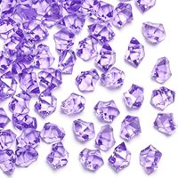 Glaçons acryliques violets scintillants pour tables de mariage, diamants en plastique, pierres précieuses pour remplissage de vases