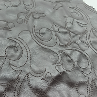 Tissu en cuir PU avec broderie en corde, dentelle décorative, 300 GSM, anti-moisissure et résistant à l'abrasion, pour vêtements de mode, manteaux, vestes
