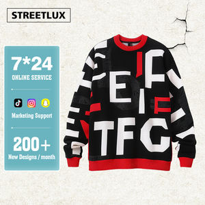 Streetlux เสื้อถักผ้าแจ็คการ์ดสำหรับผู้ชายแขนยาวผ้าคอตตอนเสื้อถักลายพิมพ์โลโก้ตามสั่งสำหรับฤดูหนาว - Product Image 1