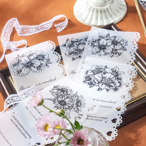 10 unids/pack Material papel flor y serie <span class=keywords><strong>Alice</strong></span> encaje ahueca hacia fuera diario Material de fuente decorativa - Product Image 2