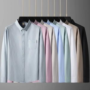 Camicia Oxford da <span class=keywords><strong>Uomo</strong></span> Taglia Europea, 100% Cotone, Manica Lunga, Classica, Taglie Forti, Resistente, Formale da Ufficio - Product Image 1