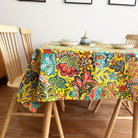 Petite nappe carrée en lin français vintage, nappe florale, nappes sans plis, couverture de table décorative pour salle à manger, thé