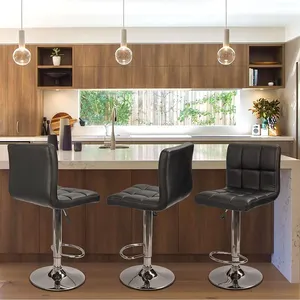 Factory Wholesale Bar Stools And Restaurant Chair Sets Kitchen Pu Leather Swivel Bar Stools Bar Chair
