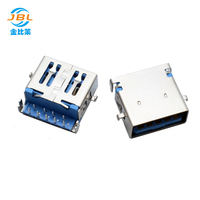 Connecteur de données USB 3.0 vertical SMT mâle/femelle 9 broches, 6 broches, 4 broches, avec borne de soudure en cuivre phosphoreux plaqué or pour PCB