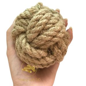 HOANG LINH SG Eco-Friendly Hemp Rope Ball Dog Toys Natural Color for Fetch Training Safe <b>Throwing</b> Pet Toy From VIETNAM - Product Image 5