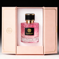 Flacon de parfum de luxe cylindrique avec vaporisateur 100 ml, logo personnalisable et boîte d'emballage disponibles, échantillons gratuits disponibles