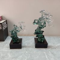 Ornamen Patung Resin Batu Taihu Transparan Kreatif untuk Ruang Model, Kantor Penjualan, Ruang Tamu, Ruang Belajar, Aksesoris Dekorasi Rumah
