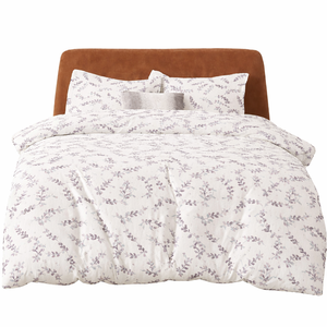 ชุดเครื่องนอนลายดอกไม้ผ้าฝ้ายแท้ 100% แบรนด์ลาเวนเดอร์ นุ่ม ระบายอากาศได้ดี หรูหรา สำหรับห้องนอน ผู้ผลิต OEM ODM - Product Image 3