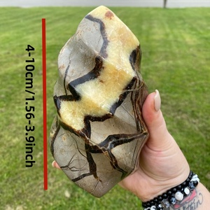Natural Septarian Stone Flame Carving Polished Crystal <b>Ornament</b> for Reiki Healing Feng Shui Home Office Decor Wholesale - Product Image 3