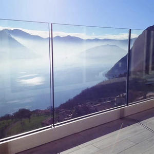 316 נירוסטה ללא מסגרת אלומיניום U ערוץ זכוכית מעקה מרפסת גדר מעקה עם led אור מעקות & מעקות - Product Image 2