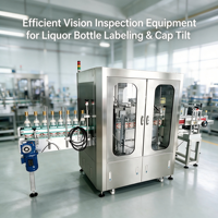 Système d'inspection visuelle entièrement automatisé basé sur l'IA pour le contrôle qualité des étiquettes des bouteilles d'alcool et machine de rejet des bouteilles à bouchon décalé