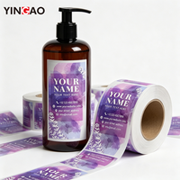 Bouteille de shampoing yingao, étiquettes personnalisées en vinyle adhésif imperméable, autocollants de logo de marque en rouleaux, autocollants de logo personnalisés pour étiquettes d'emballage