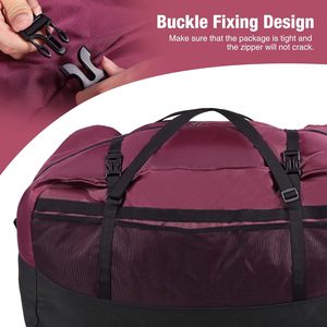 Borsa da Viaggio Pieghevole Rossa in Poliestere con Cerniera, Borsa Sportiva Grande 75L/96L/100L, Borsa Leggera Impermeabile - Product Image 6
