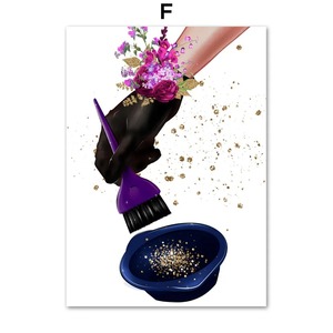 Peluquería, peluquería, esteticista, cuadro sobre lienzo <span class=keywords><strong>para</strong></span> pared <span class=keywords><strong>de</strong></span> uñas, carteles nórdicos e impresiones, cuadros <span class=keywords><strong>de</strong></span> pared <span class=keywords><strong>para</strong></span> decoración <span class=keywords><strong>de</strong></span> salón <span class=keywords><strong>de</strong></span> belleza - Product Image 5