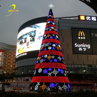 Support en métal léger d'arbre de cône de Noël de PVC LED de vente chaude pour la décoration et les ornements extérieurs