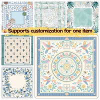 Tapis de table de mahjong coloré à carreaux roses et blancs, insonorisant, antidérapant, réduisant le bruit, avec base en caoutchouc, modèle en gros