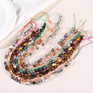 Perles en pierre naturelle, ovales irrégulières, perles en vrac pour la création de bijoux, artisanat DIY, printemps 2024, origine Yiwu - Product Image 1