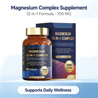 Complexe de magnésium 700 mg, complément 12 en 1 pour adultes, soulagement des tensions, soutien du sommeil, système nerveux, muscles et métabolisme