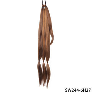 วิกผมทรงยุโรปอเมริกันแบบไขว้  หางม้าถักเปียตรง  แบบพันรอบ  ขนาด 55 80 100 ซม.  ไม่ต้องใช้กาว  ผมสังเคราะห์ - Product Image 4