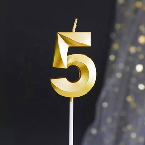 Huaming-venta al por mayor de fábrica, número de cumpleaños, <span class=keywords><strong>velas</strong></span> de 0 a 9 colores metálicos dorados, feliz cumpleaños, Números brillantes - Product Image 1