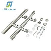 Acero inoxidable 304 DPH 206 Circular Back to Back Escalera Tipo H Offset Tirador tubular