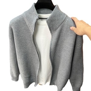 <span class=keywords><strong>Maglione</strong></span> tinta unita da <span class=keywords><strong>uomo</strong></span> autunno e inverno popolare giacca <span class=keywords><strong>Slim</strong></span> <span class=keywords><strong>Fit</strong></span> da <span class=keywords><strong>uomo</strong></span> con colletto alzato semi altezza maglioni capispalla - Product Image 4