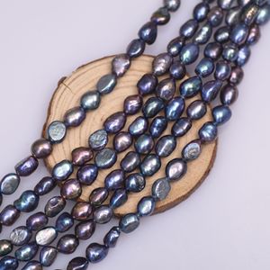 Perlas de agua dulce barrocas teñidas de perlas sueltas negras de <span class=keywords><strong>8mm</strong></span> al por mayor para la fabricación de joyas - Product Image 3