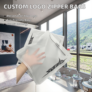 Tùy chỉnh Frosted quần áo dây kéo túi T-Shirt túi với <span class=keywords><strong>in</strong></span> <span class=keywords><strong>offset</strong></span> logo của riêng bạn nhựa dây kéo khóa cho lông sử dụng - Product Image 3