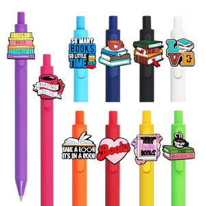 Leuke 0.5Mm Fijne Punt Gel Inkt Pennen Met Leesboek Thema Pvc Plastic Voor Kinderen Kantoor School Bevat Accessoire Charme - Product Image 1