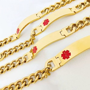 กำไลข้อมือแจ้งเตือนทางการแพทย์ Lanson DIY ขายส่ง กำไลสัญลักษณ์ทางการแพทย์สแตนเลสขนาด 12 มม. กำไลข้อมือแจ้งเตือนทางการแพทย์แบบ DIY - Product Image 4